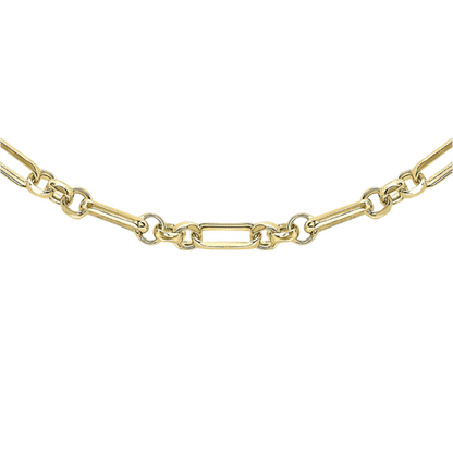 9ct Yellow Gold 3.5mm Figaro Belcher Necklace Chain (7554)