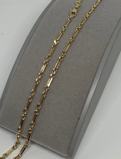 9ct Yellow Gold 3.5mm Figaro Belcher Necklace Chain (7554)
