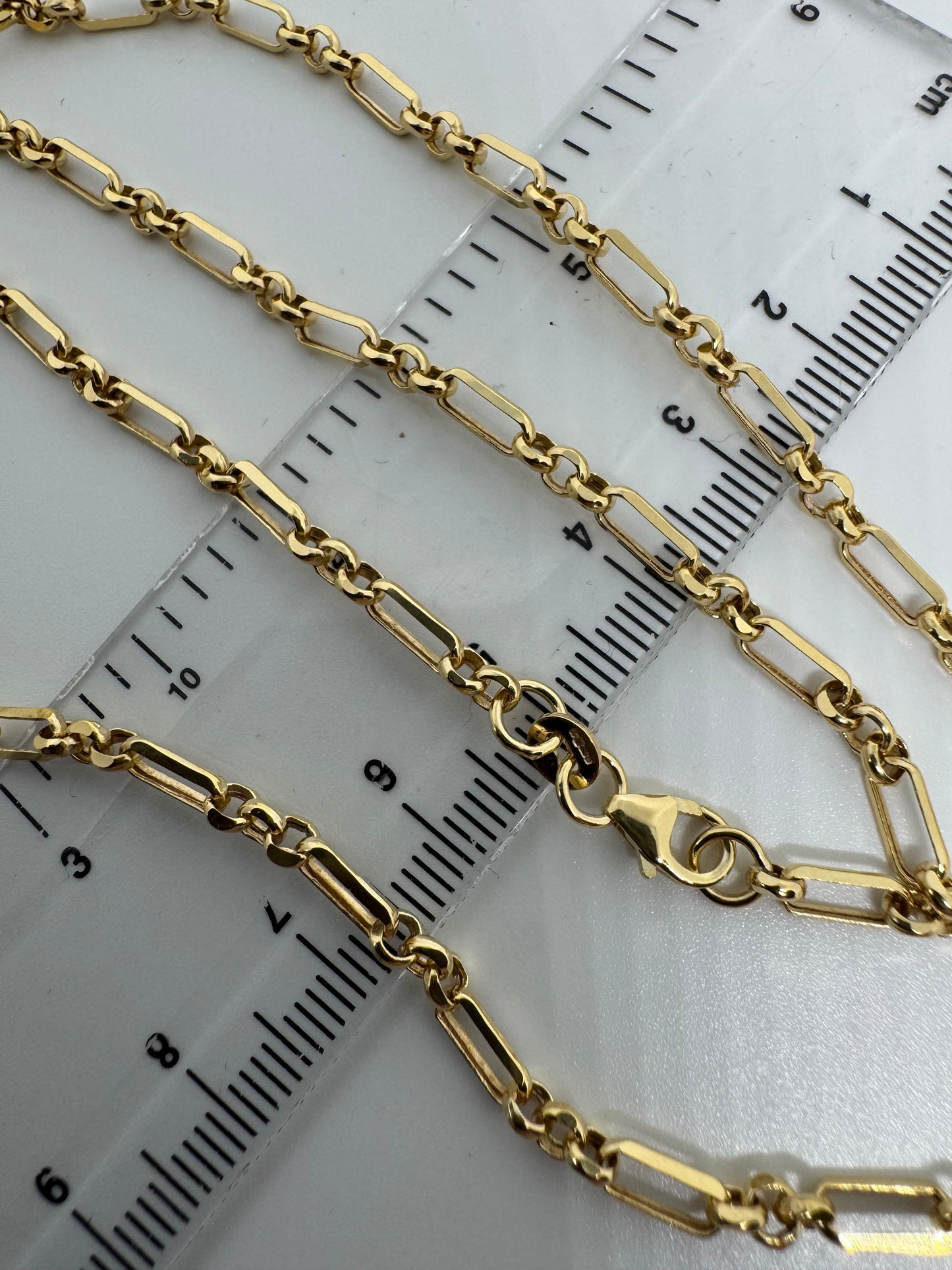 9ct Yellow Gold 3.5mm Figaro Belcher Necklace Chain (7554)