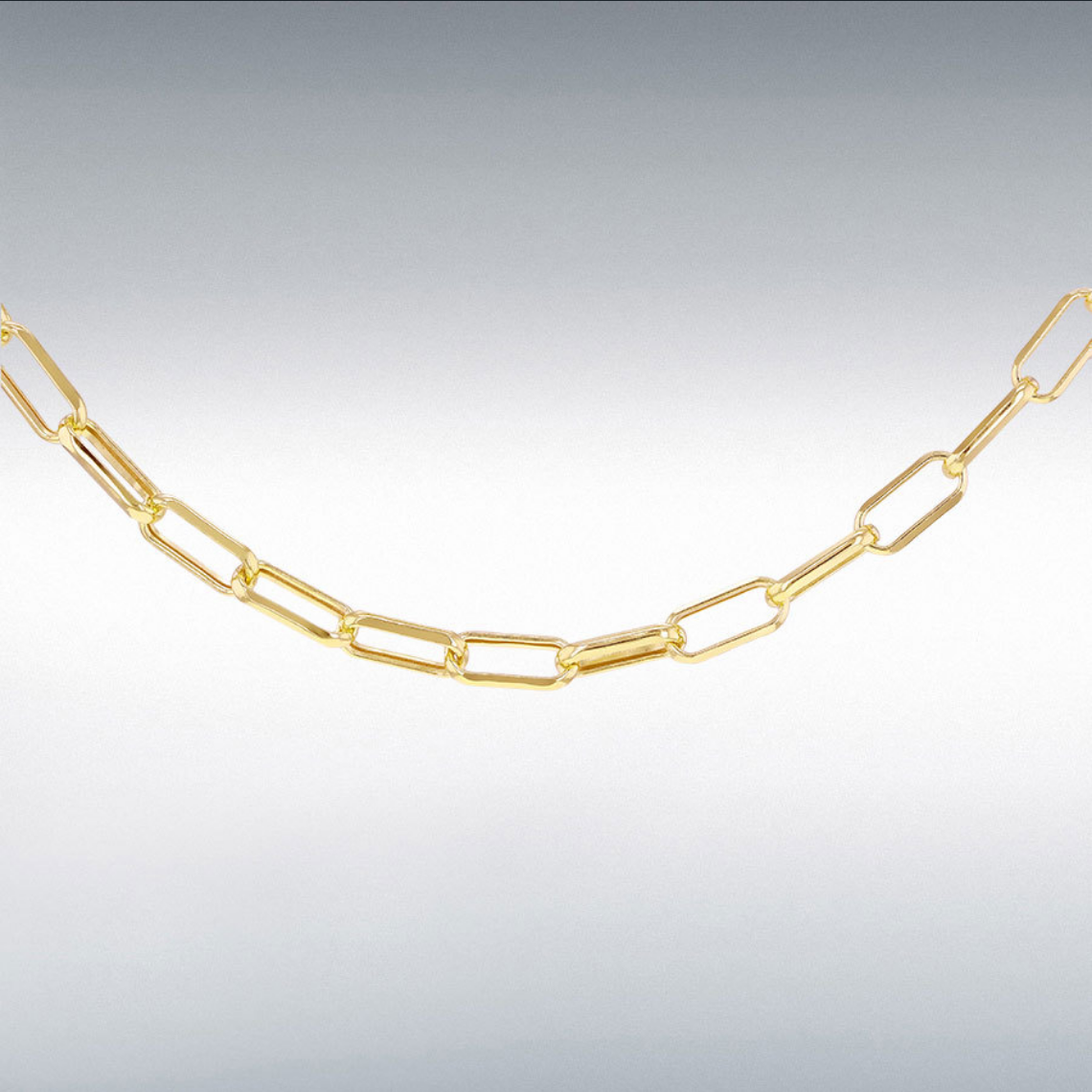 9ct Yellow Gold 4.8mm Paperclip Link Hollow Necklace Chain (0554)