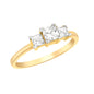 9ct Yellow Gold 5mm Square Stone Set Graduated Ring, Sizes J to T (6461)