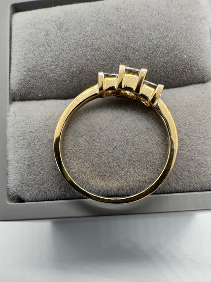 9ct Yellow Gold 5mm Square Stone Set Graduated Ring, Sizes J to T (6461)