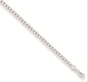 9ct White Gold 3mm Curb Link Chain Necklace (0426)