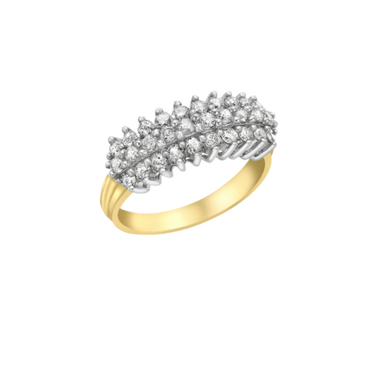 9ct Yellow Gold 0.50ct Diamond Cathedral Ring