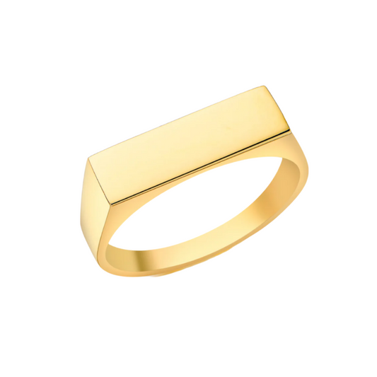 9ct Yellow Gold 16.5mm x 5.5mm Rectangular Signet Ring