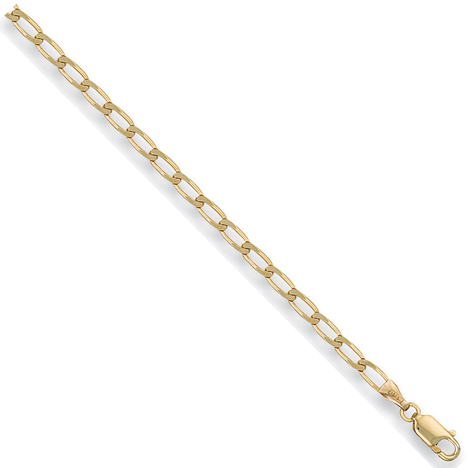 9ct Yellow Gold 2.6mm Solid Long Curb Necklace Chain 