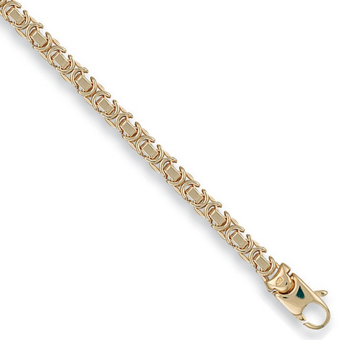 9ct Yellow Gold  Byzantine Chain Link Bracelet
