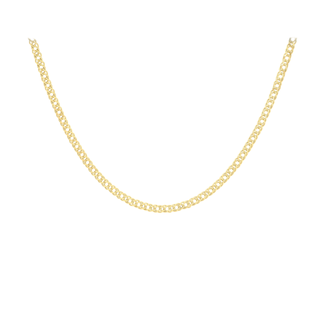 9ct Yellow Gold 3.4mm Double Curb Necklace
