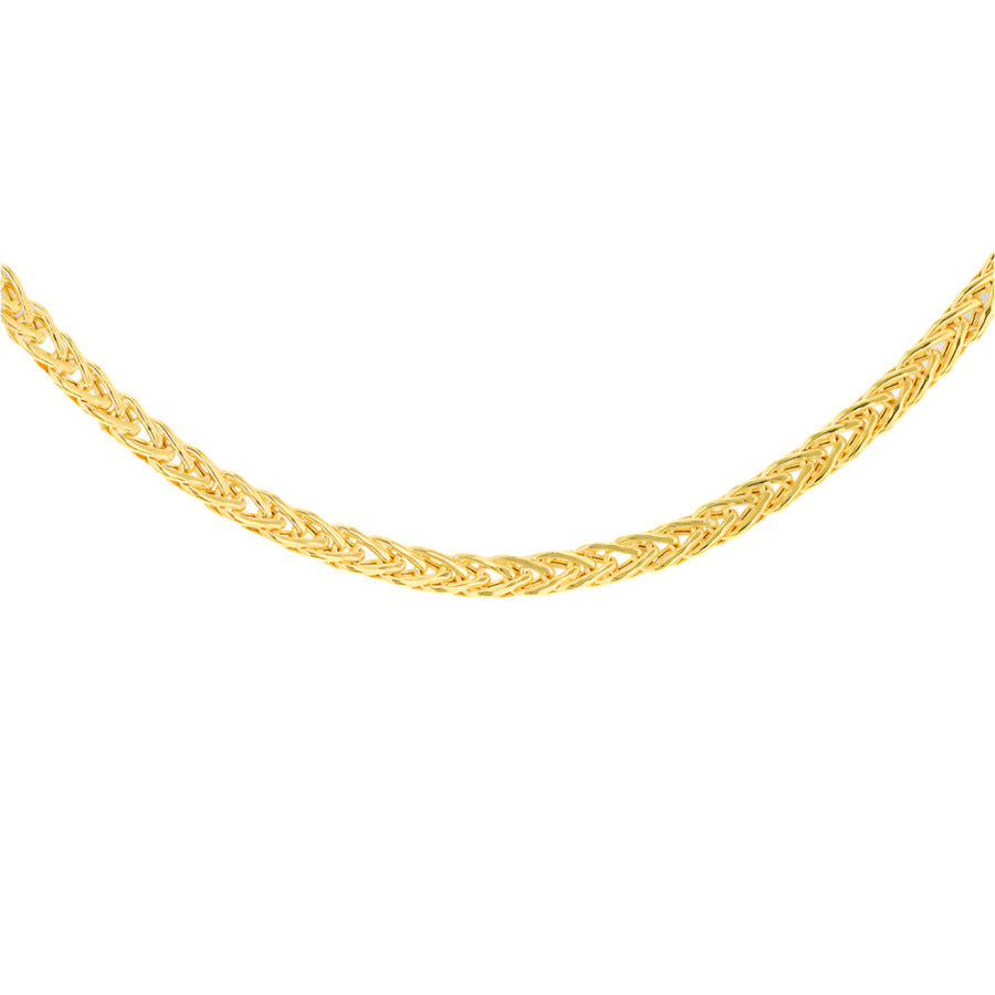 9ct Yellow Gold Woven Spiga 3.7mm Necklace 18 Inch / 45cm