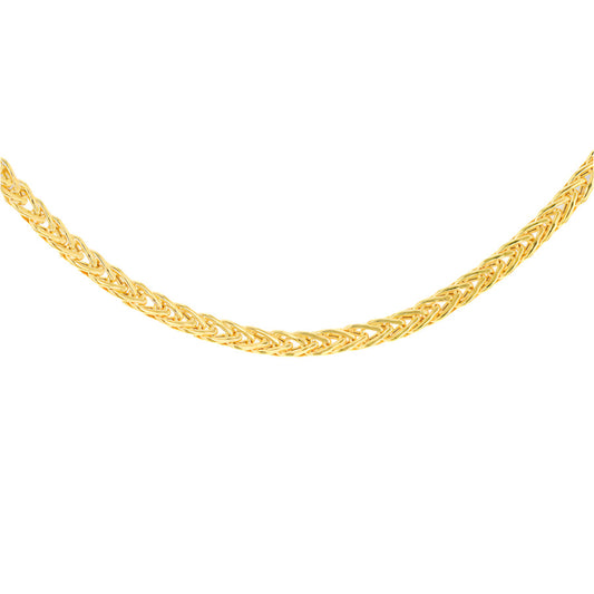 9ct Yellow Gold Woven Spiga 3.7mm Necklace 18 Inch / 45cm