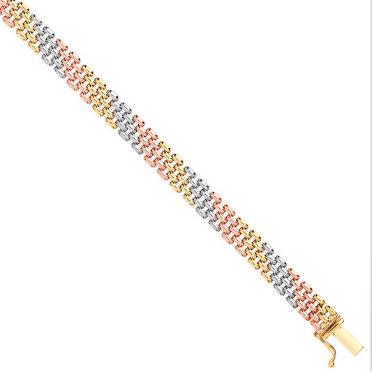 9ct Yellow Rose White Gold Panther Bracelet