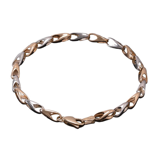 9ct Yellow and White Gold Fancy Link Bracelet
