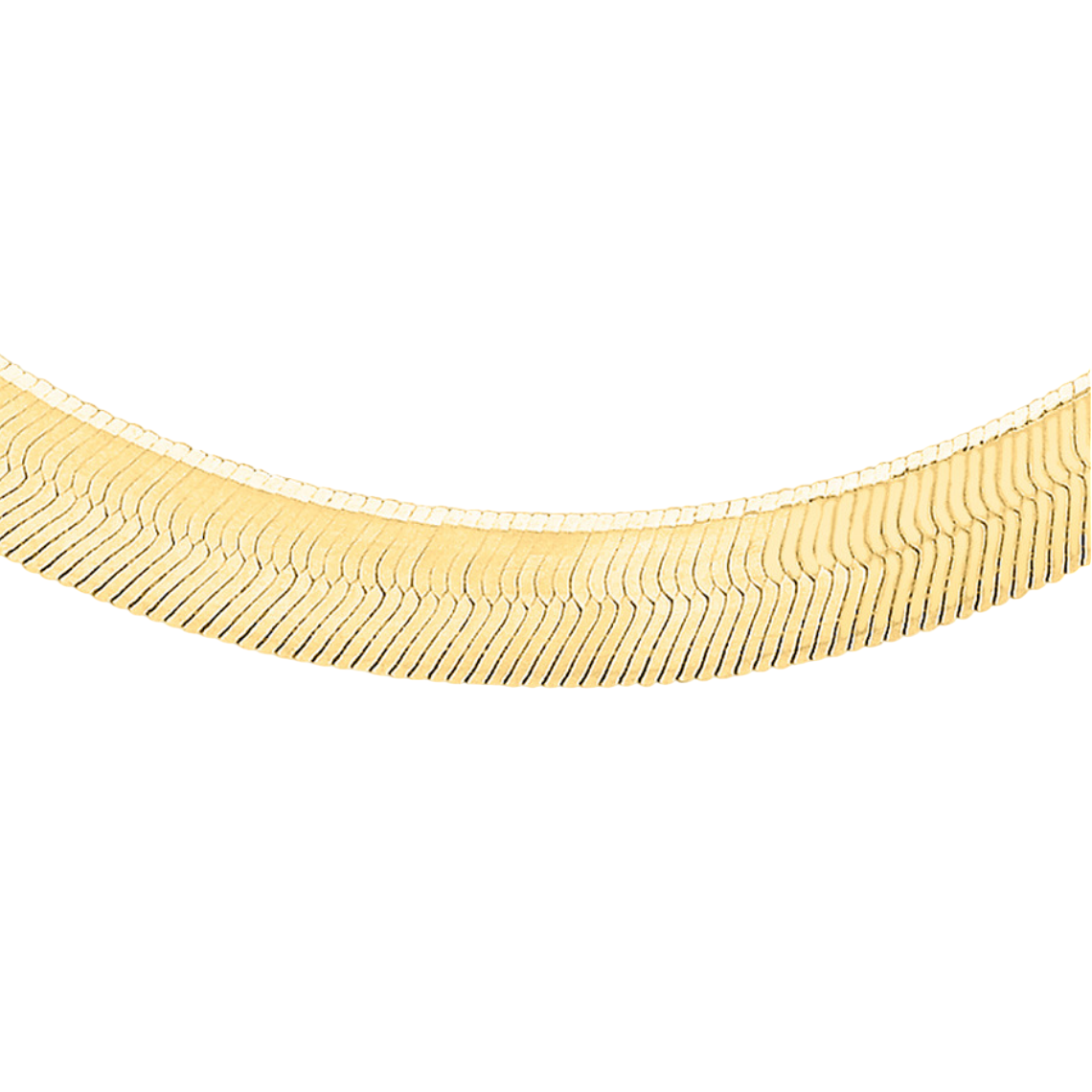 9ct yellow gold snake herringbone necklace