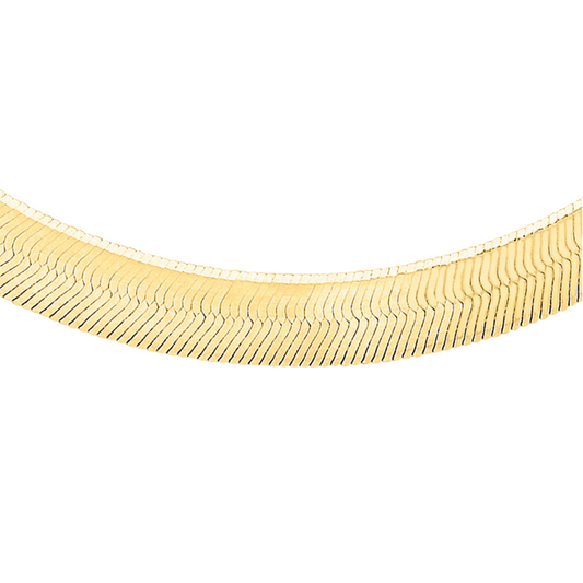 9ct yellow gold snake herringbone necklace