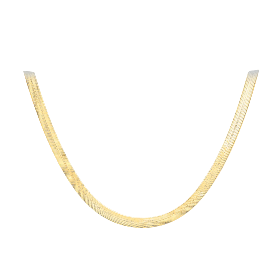 9ct Yellow Gold 5mm Flat Snake Herringbone Necklace Chain (1173)