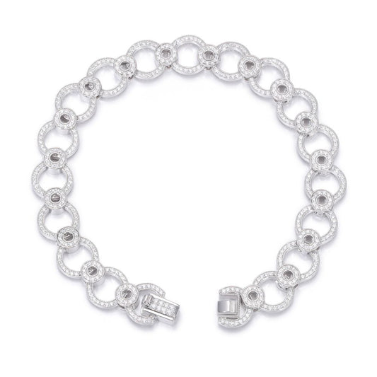 Sterling Silver Cubic Zirconia Set Circles of Dreams Bracelet (206)