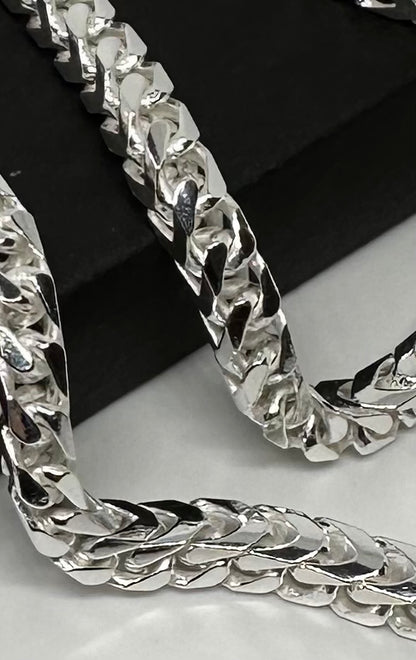 Sterling Silver 4.4mm Solid Square Cut Franco Chain Various Lengths (022D)
