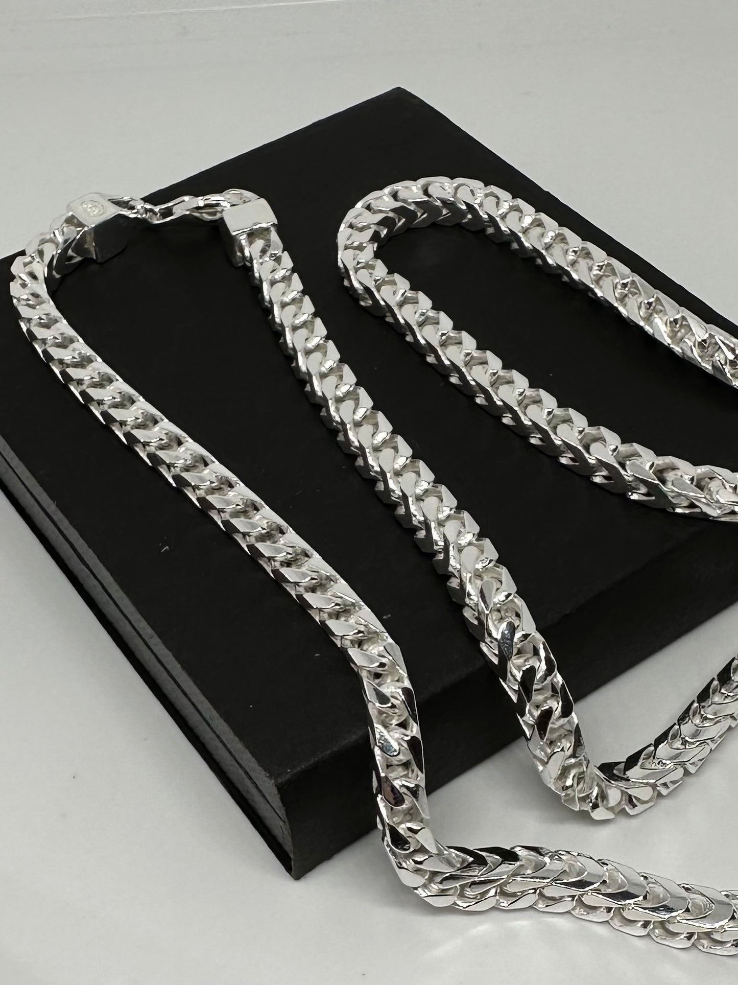 Sterling Silver 4.4mm Solid Square Cut Franco Chain Various Lengths (022D)