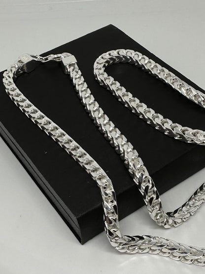Sterling Silver 4.4mm Solid Square Cut Franco Chain Various Lengths (022D)