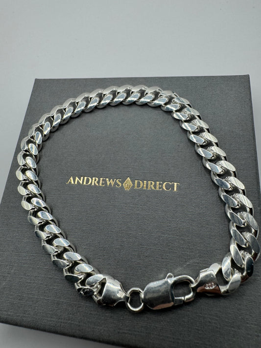 Sterling Silver 7.6mm Cuban Heavy Curb Chains (021D)