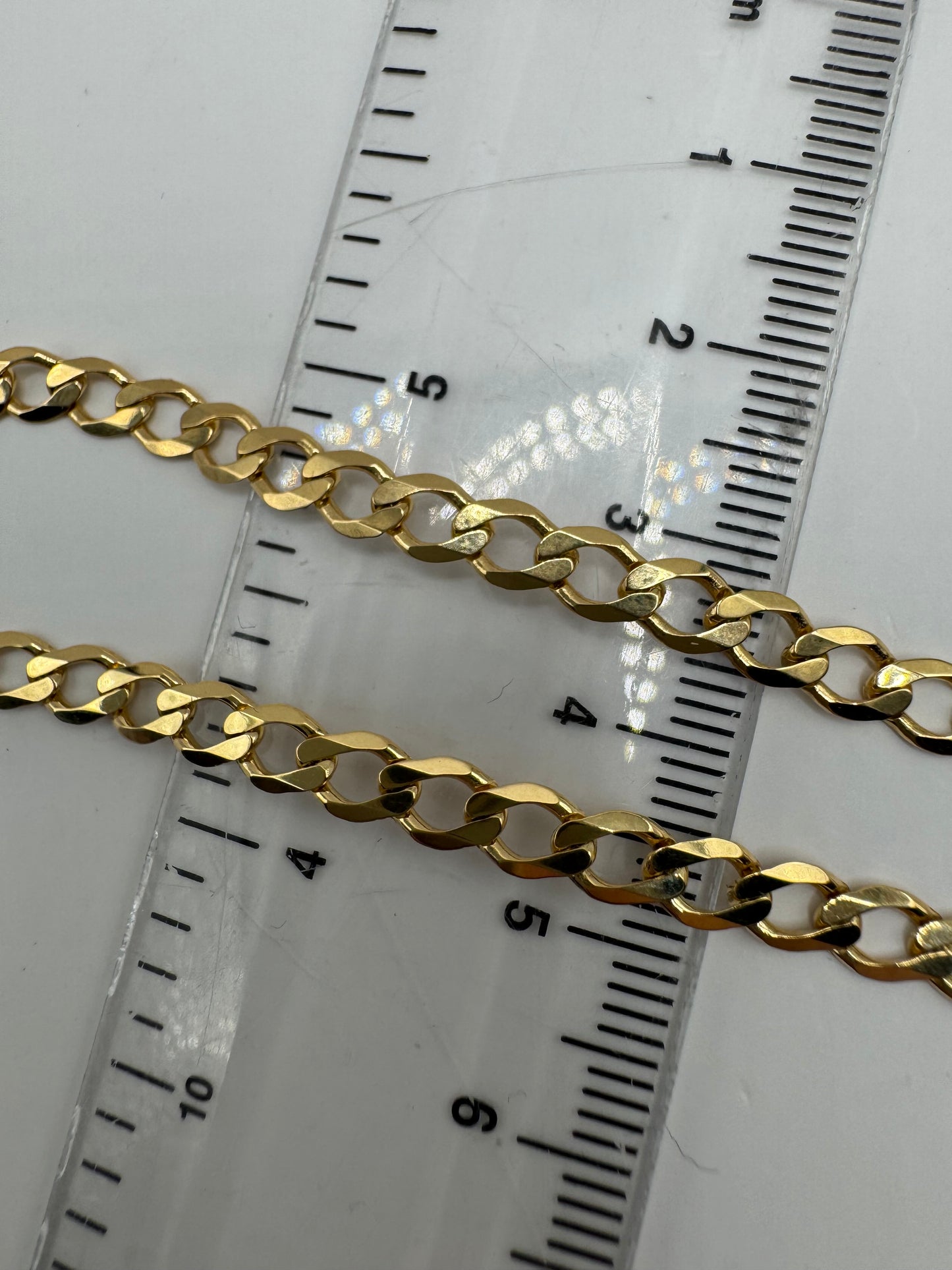 9ct Yellow Gold 4.2mm Solid Flat Curb Chain Bracelet (0043)