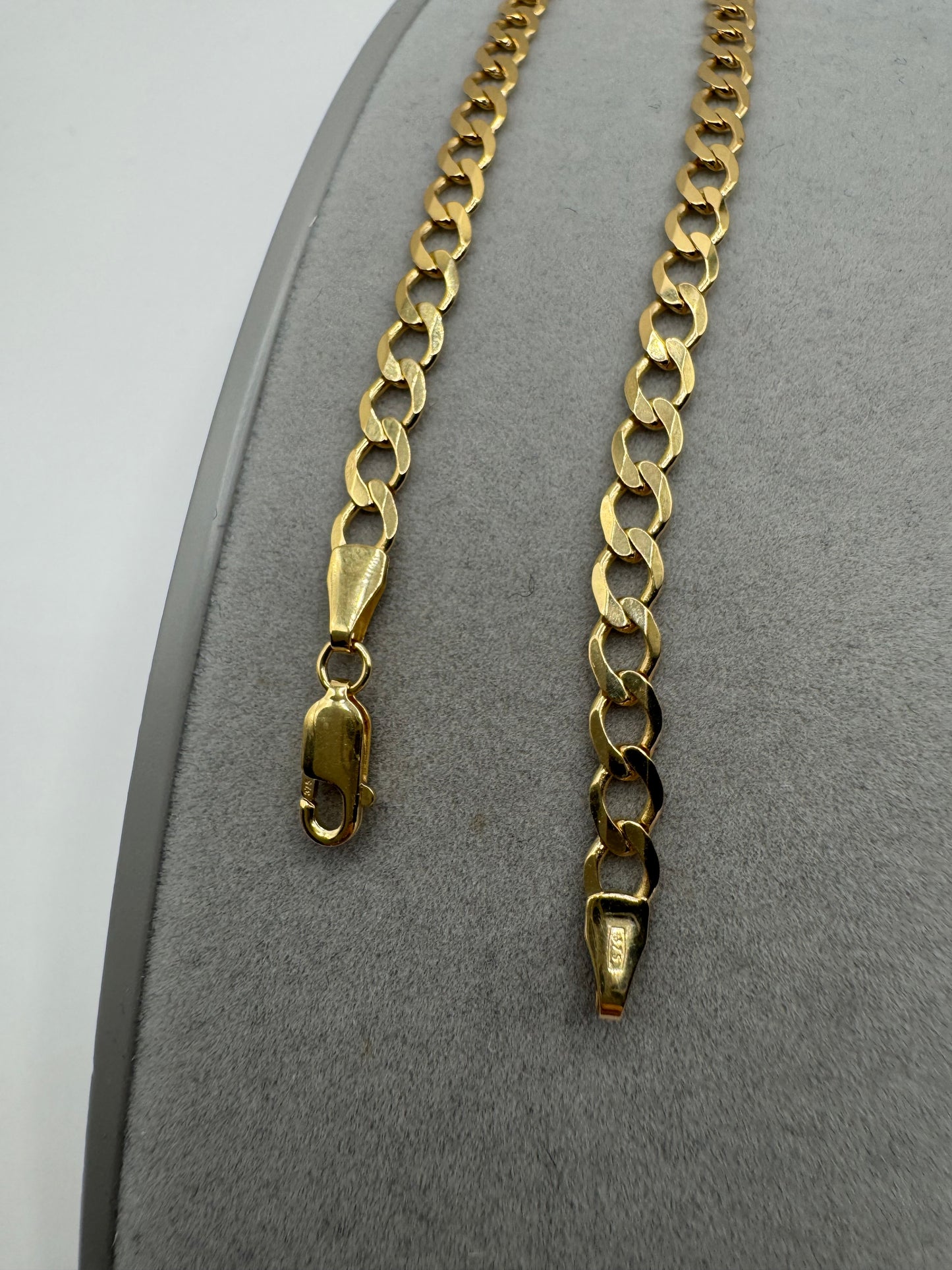 9ct Yellow Gold 4.2mm Solid Flat Curb Chain Bracelet (0043)
