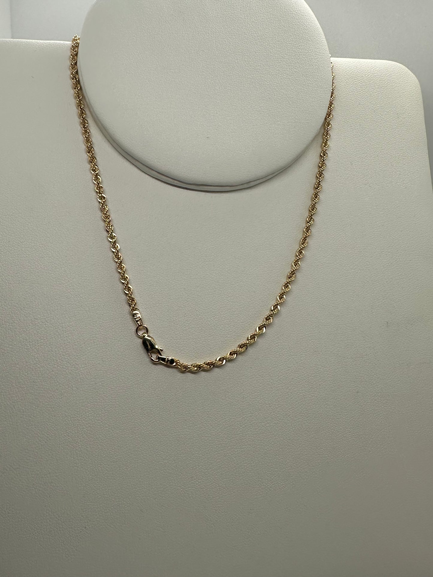 9ct Yellow Gold 2.7mm Hollow Rope Chain Various Lengths (0136)