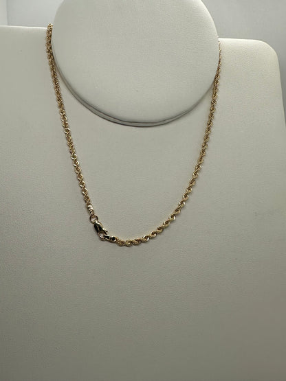 9ct Yellow Gold 2.7mm Hollow Rope Chain Various Lengths (0136)