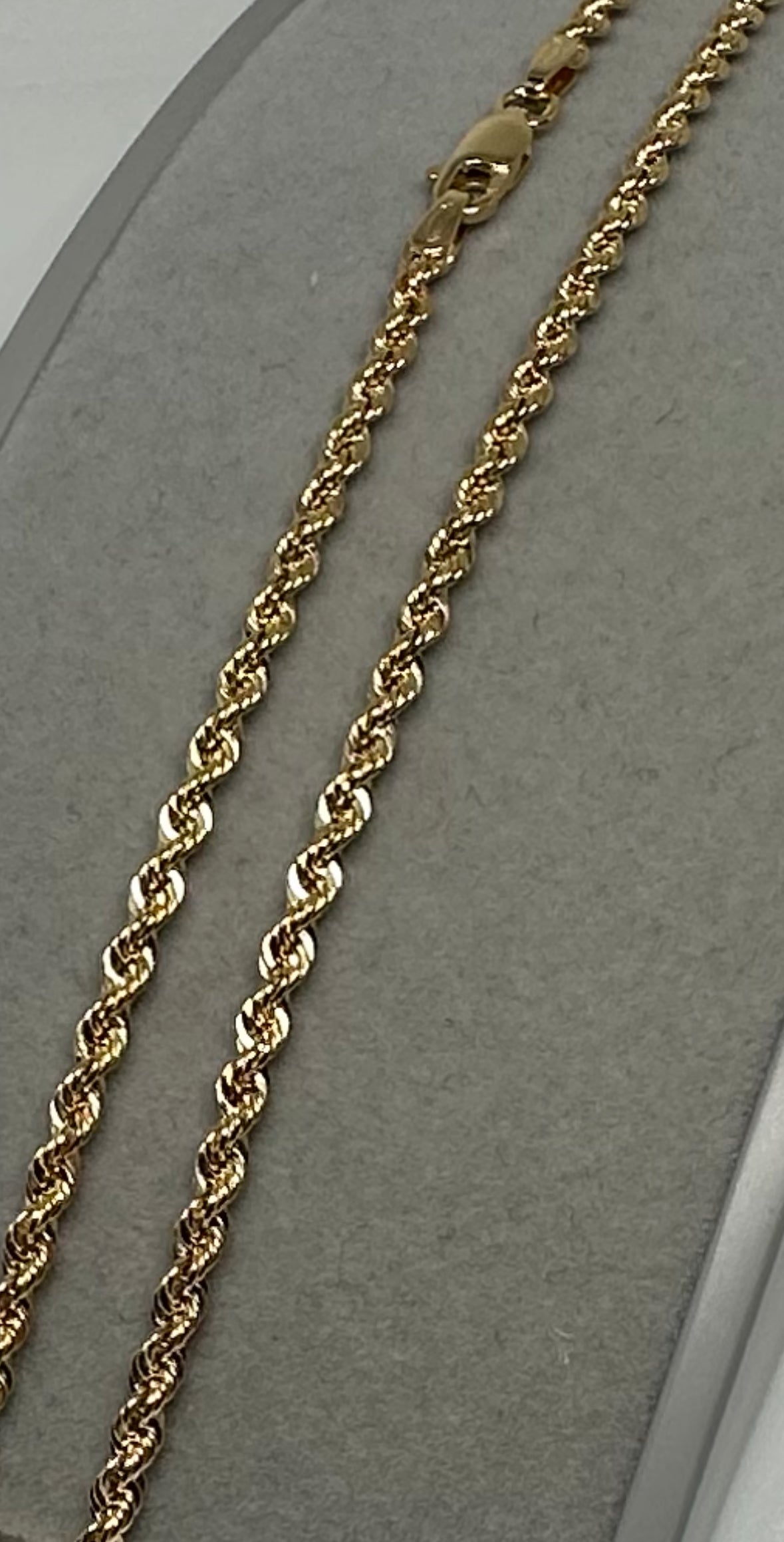 9ct Yellow Gold 2.7mm Hollow Rope Chain Various Lengths (0136)