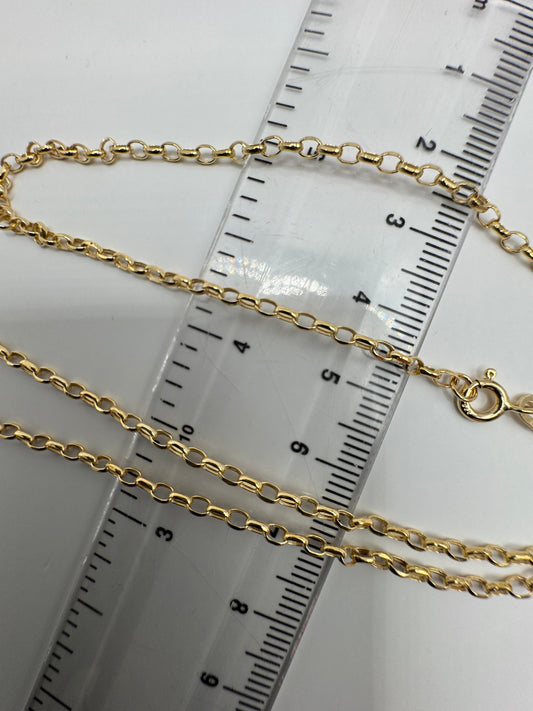9ct Yellow Gold 2.2mm Oval Hollow Belcher Chain Various Lengths (0461)