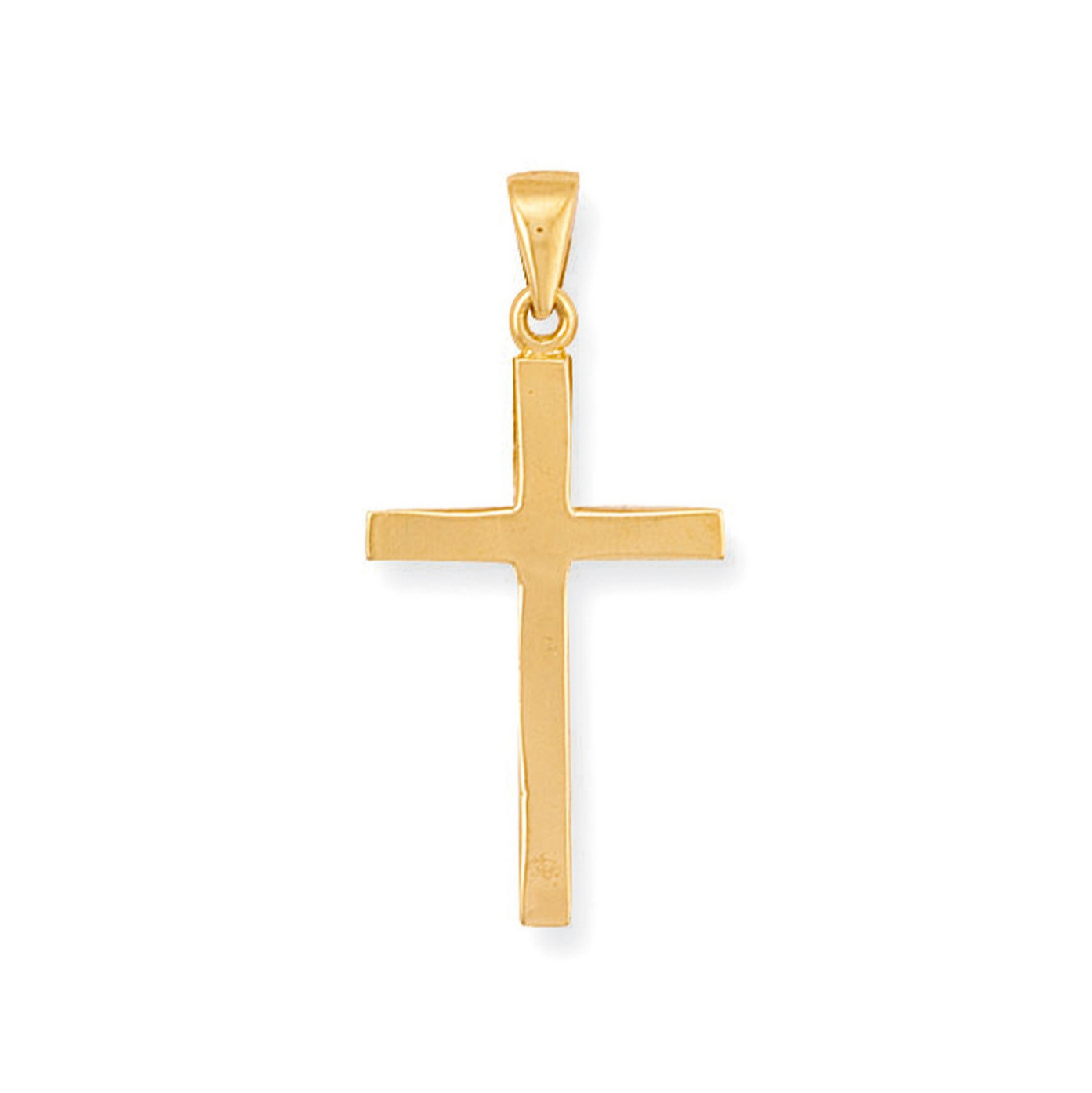 9ct Yellow Gold 39x19mm Plain Polished Cross Pendant (0005)