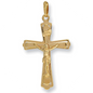 9ct Yellow Gold Cut Out , Raised Profile Crucifix Cross Pendant (0038)