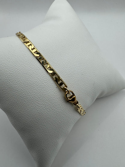 9ct Yellow Solid Gold 3.5mm Anchor Curb Chain Bracelets (G100AC)