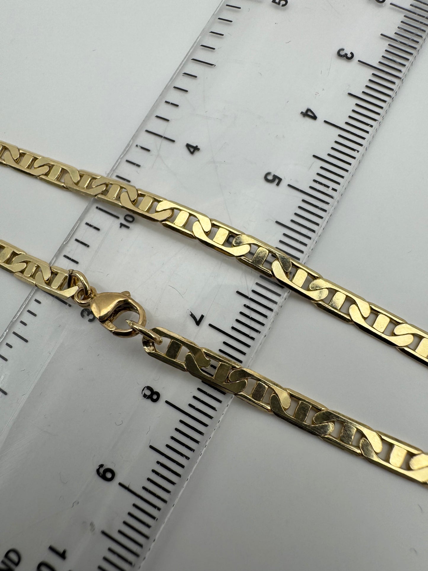 9ct Yellow Solid Gold 3.5mm Anchor Curb Chain Bracelets (G100AC)