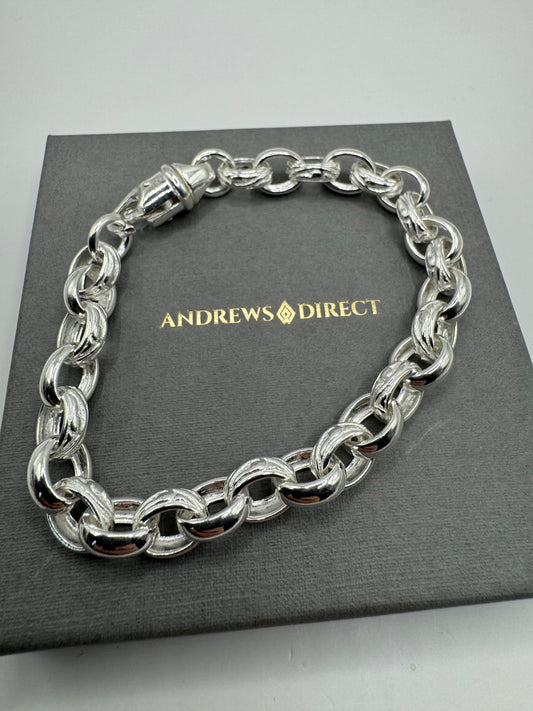 Sterling Silver 8mm Mens Patterned Belcher Chains (1169)