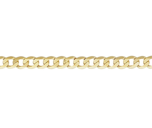 9ct Yellow Solid Gold 4.85mm Curb Link Bracelet Various Lengths (G120MC)