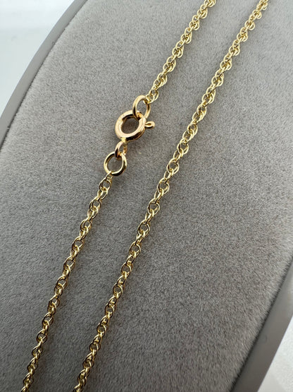 9ct Yellow Gold 1.9mm Prince of Wales Solid Rope Chain Various Lengths (G12R)