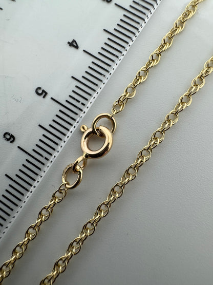 9ct Yellow Gold 1.9mm Prince of Wales Solid Rope Chain Various Lengths (G12R)