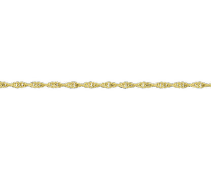 9ct Yellow Gold 1.9mm Prince of Wales Solid Rope Chain Various Lengths (G12R)