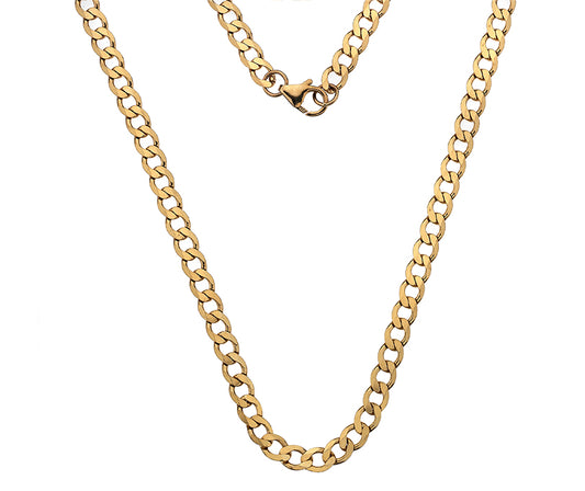 9ct Yellow Heavy Solid Gold 5.7mm Curb Link Necklace (G140MC)