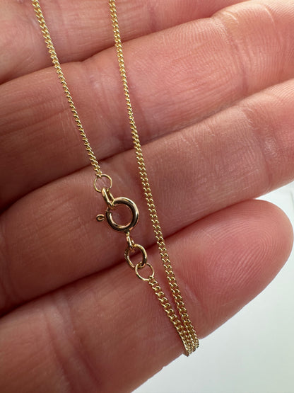 9ct Yellow Gold 1.2mm Curb Link Chain Various Lengths (G14C)