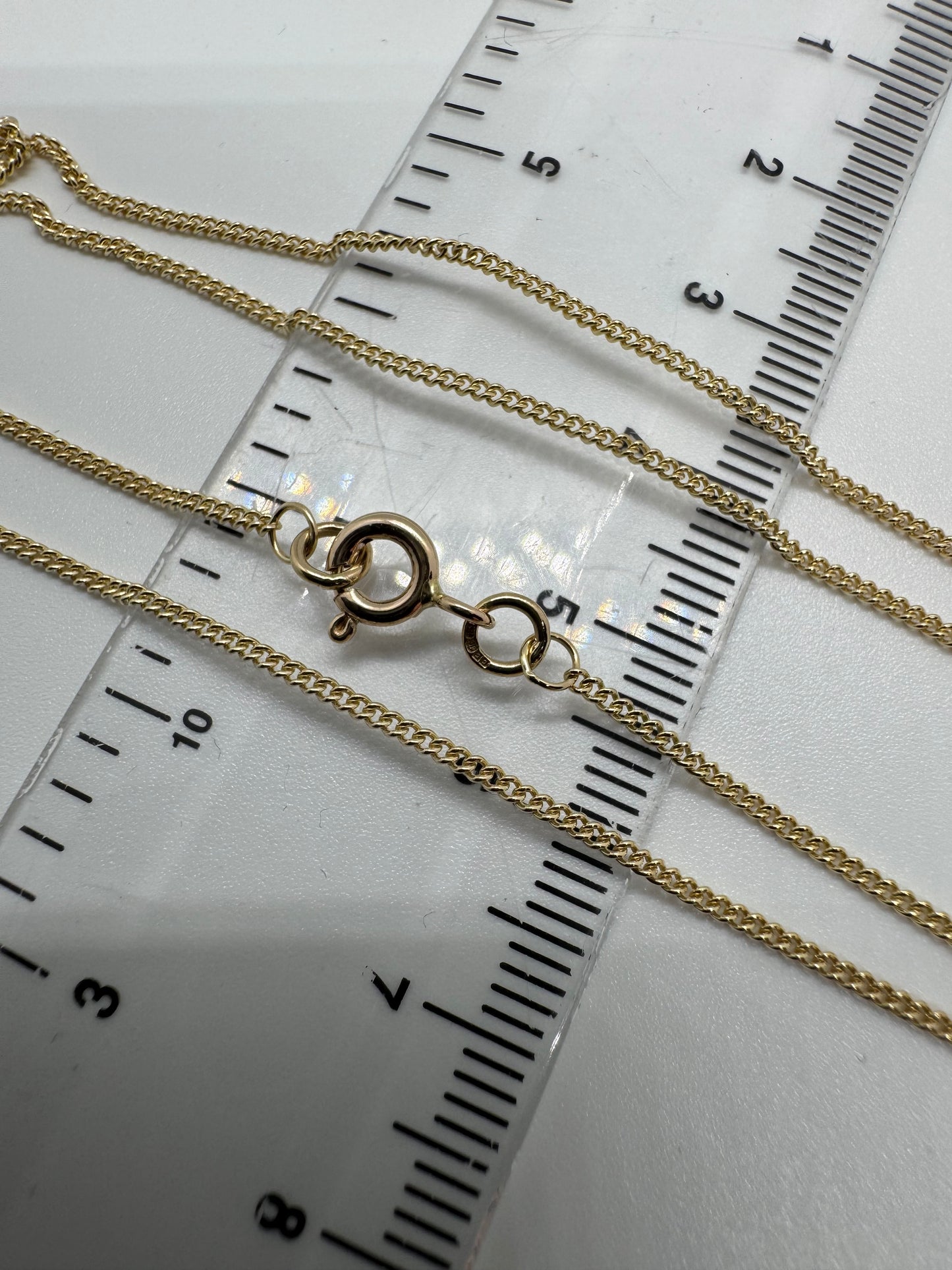 9ct Yellow Gold 1.2mm Curb Link Chain Various Lengths (G14C)