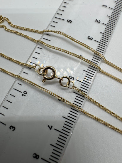 9ct Yellow Gold 1.2mm Curb Link Chain Various Lengths (G14C)