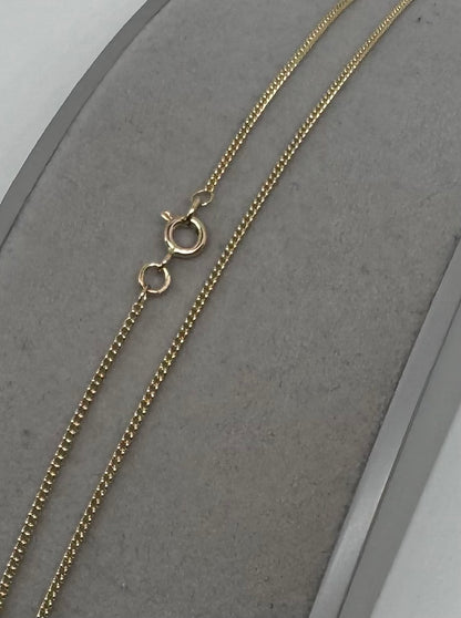 9ct Yellow Gold 1.4mm Curb Link Chain Various Lengths Available (G16C)