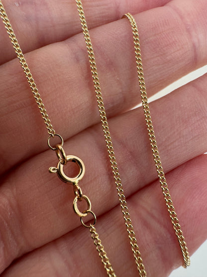 9ct Yellow Gold 1.4mm Curb Link Chain Various Lengths Available (G16C)