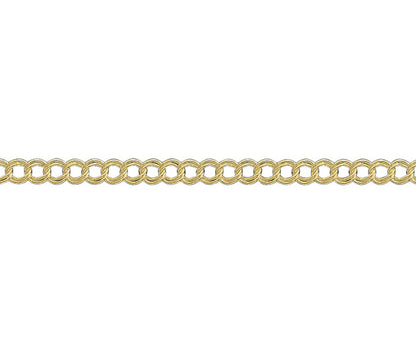 9ct Yellow Solid Gold 3.2mm Double Curb Link Chain (G16Z)