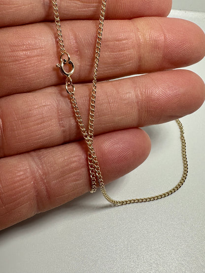 9ct Yellow Gold 1.6mm Curb Open Link Chain Various Lengths  (G1818C)