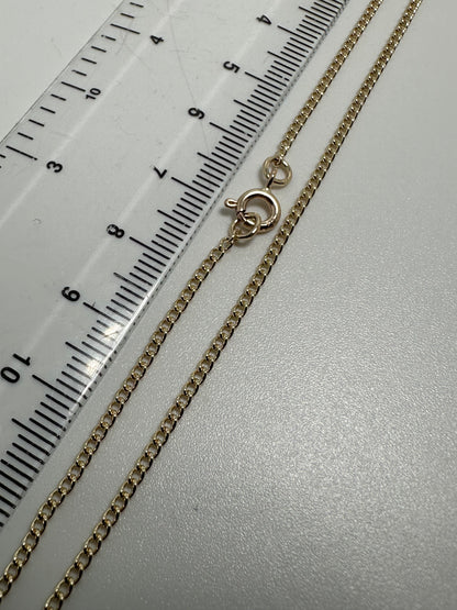 9ct Yellow Gold 1.6mm Curb Open Link Chain Various Lengths  (G1818C)