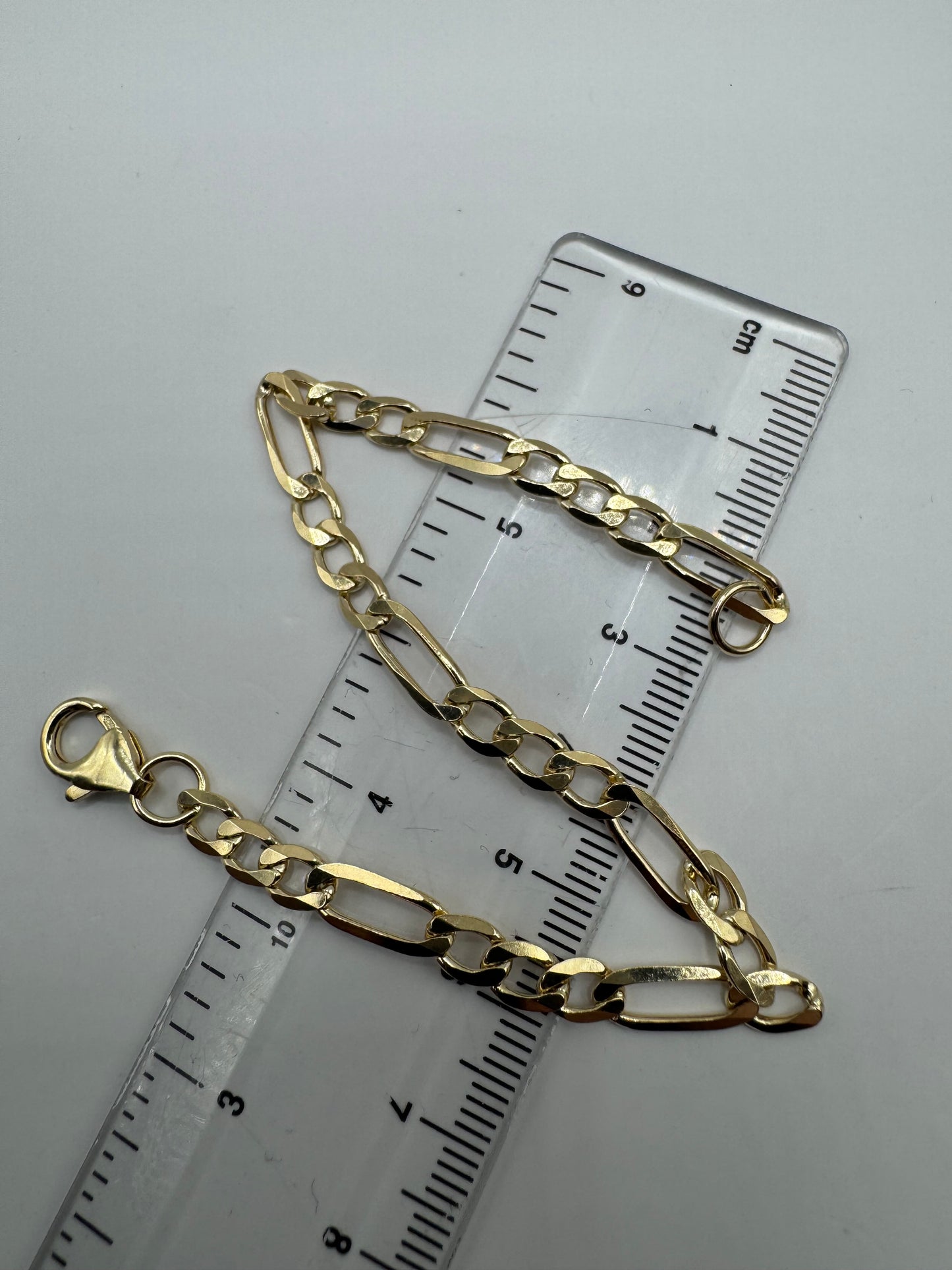 9ct Yellow Gold 4.8mm Figaro 3+1 Fancy 7.5" / 19cm Bracelet (G120FG)