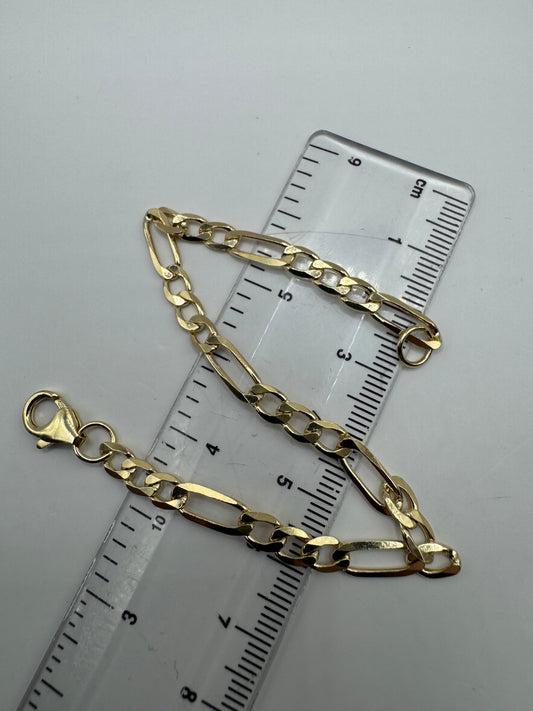 9ct Yellow Gold 4.8mm Figaro 3+1 Fancy 7.5" / 19cm Bracelet (G120FG)
